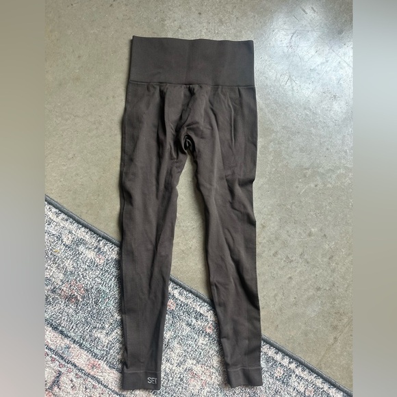 Set active brown ribbed leggings small - Picture 1 of 1
